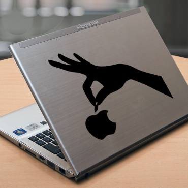 Наклейка на ноутбук рука с яблоком