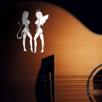 Наклейка ангел и демон на гитару