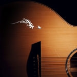 Наклейка на гитару тату-узор Батваз